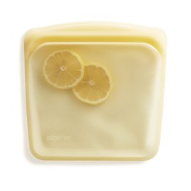 Stasher Reusable Silicone Storage Bag, Food Storage Container, Microwave and Dishwasher Safe, Leak-free, Sandwich, Yellow