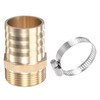 sourcing map Brass Hose Barb Fitting Straight 38mm x G1-1/4