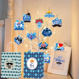 cocokawats 16 Pcs Father's Day Bags Father's Day Gift Bags Father's Day Party Favors Bags for Dad Grandpa Father's Day Party Supplie
