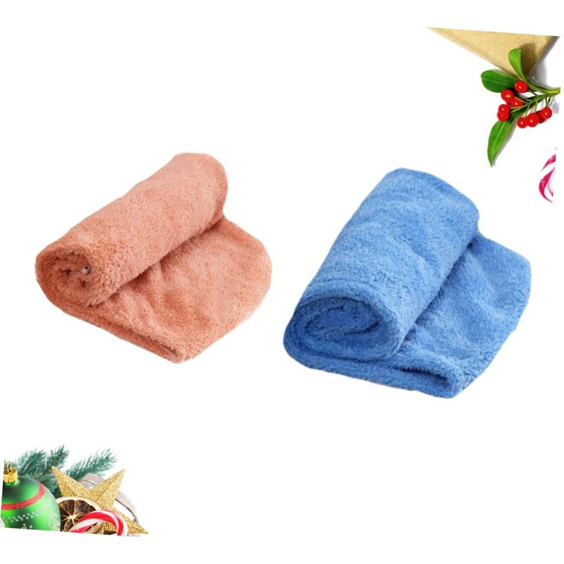 Baluue 2pcs Thicken Shower Cap Towel Microfibre Hair Towel Quick