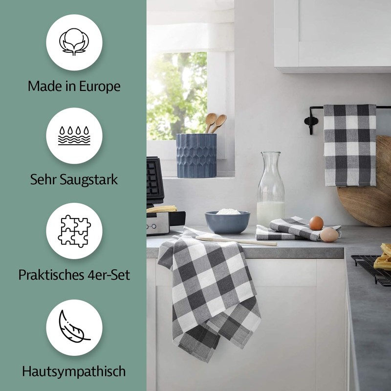 Zestri Set of 4 Tea Towels – Made in EU