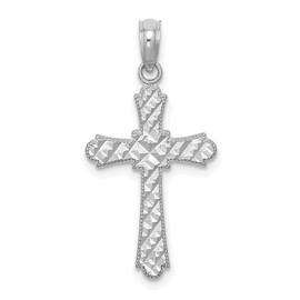 IceCarats 14K Solid White Gold Holy Cross Necklace Religious Chain Pendant Jesus Christ Charm 27mm Only