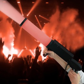 CO2 Cannon Fog Machine Handheld LED CO2 Cannon Gun RGB Jet Machine Club Bar DJ Effects Fogger Color-Changing Smoke Gun with Controllable Lights for Stage Shows, Clubs, Parties