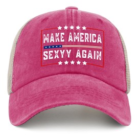 Make America Sexyy Again Hat Men Vintage Ball Caps for Womens Trucker Hat Pink Cycling Cap Trendy for A Fisherman