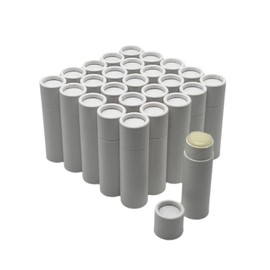 GREENWAY CONTAINERS - GreenWay - Tubos de bálsamo labial de cartón kraft de 0.3oz / 8.5g con tapas - Paquete de 25 tubos de brillo labial rellenables