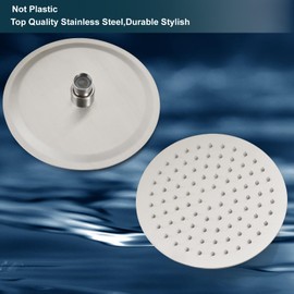 Midanya Round Rainfall Shower Head High Pressure Stainless Steel Waterfall Large Rain Shower Head Ultra Thin Design,Brushed Nickel 10 Inch