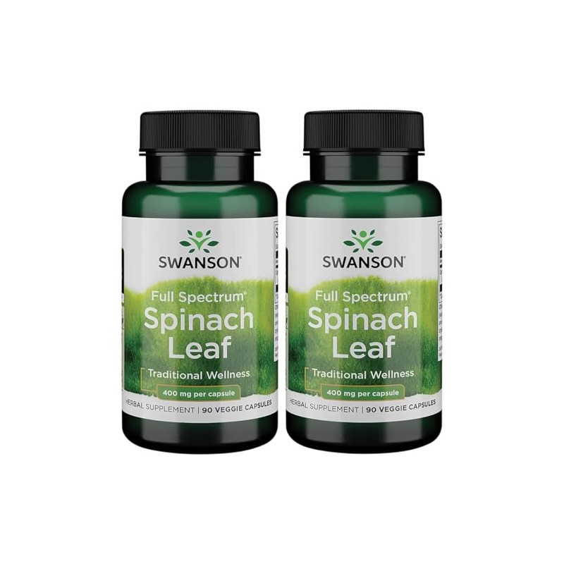 Swanson Full Spectrum Spinach Leaf 400 Milligrams 90 Veg Capsules