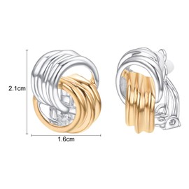 Yoursfs Helix Gold and Silvery Clip on Earrings for Women Stainless Steel Large Clip on Earrings for Dainty Jewelry