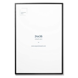 (24x36 in | 61x91 cm) Black Solid Oak Wood Picture Frame Poster Frame Wall Photo Frame