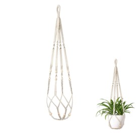 Lyivisk Makramee Blumenampel Hängend Innen – Boho Deko Baumwollseil Blumentopfhalter für Wohnzimmer, Schlafzimmer, Balkon und Fenster (1)