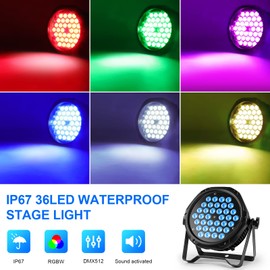 LED Stage Lights IP67 Waterproof Par Lights, 180W RGB High Power HOLDLAMP Outdoor Uplights for Events with DMX Control Sound Activated for Party Bar Church DJ Wedding Live Show