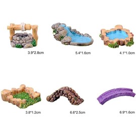 Yxinjy 1Pc Blue Miniature Water Pool Made Resin DIY Mini Water Pool Fairy Garden Lawn Ornament for Mountain Dollhouse Decor Craft Garden Sculptures Statues,Size: 4.1 * 1.0cm