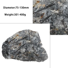 Nupuayi Natural Black Rutilated Quartz, Irregular Raw Minerals Crystal Stone Reiki Meditation Feng Shui Decoration for Home Office, 301-400g