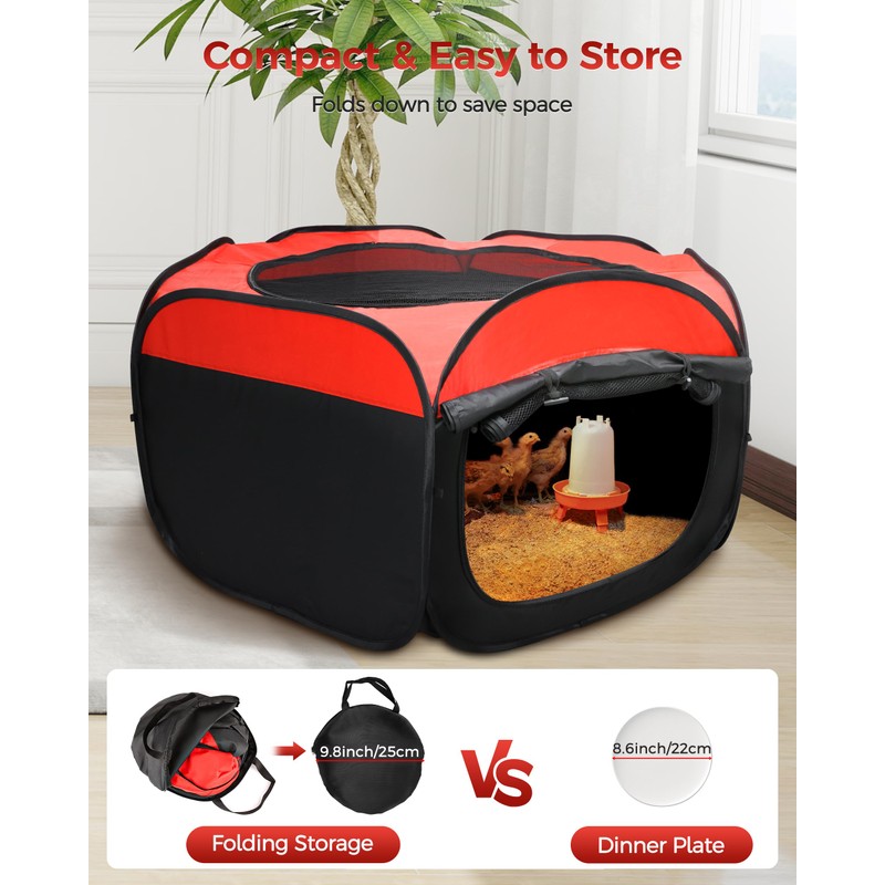 Besly Brooder Box for Chicks,Large Foldable Chicken Brooder Box,Starter Kit