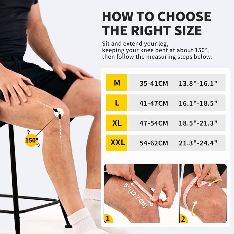CAMBIVO 2 x Knee Support with Side Stabilisers, Knee Pads,