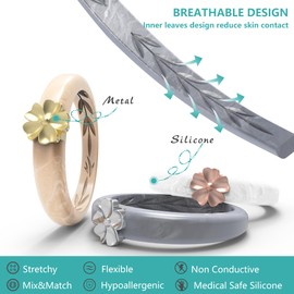 Zollen Silicone Rings for Women 1/3 Packs Silicone Wedding Bands - Flower Shape - Rubber Rings Women Flower Collection, Size 5