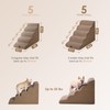 EHEYCIGA Curved Dog Stairs Ramp for High Beds, 5-Step Extra
