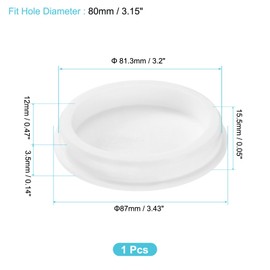 uxcell 1Pcs Silicone Hole Plug, Waterproof Round Rubber Stoppers Bottle Seal Plugs Tube Pipe End Caps for 80mm/3.15" Hole for Bathtub Bottle, White