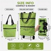 One 2-in-1 Foldable Shopping Bag with Wheels, Collapsible Trolley Cart