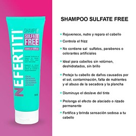 Kit Cabello Teñido Shampoo sin Parabenos + Mascarilla Sulfate Free de Nefertiti con Aceite de Argán, y Macadamia, Prolonga la Duración del Tinte, Alaciado y Permanente.