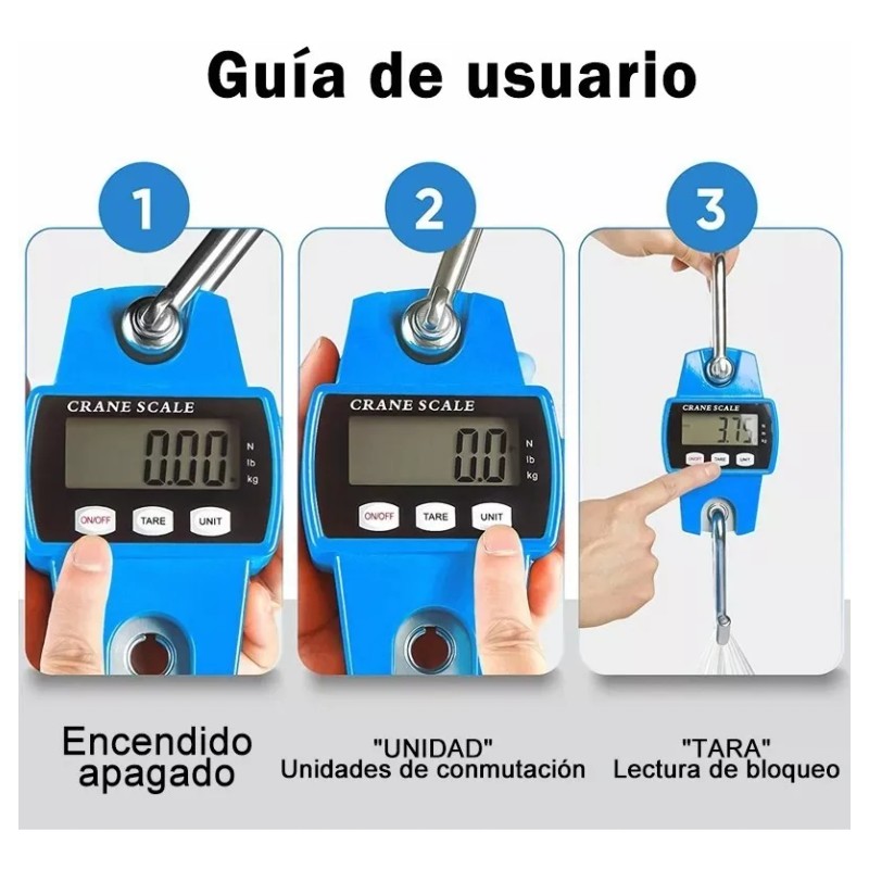 Fnbrli Báscula Industrial Lcd Digital Portátil Para Colgar 500 Kg