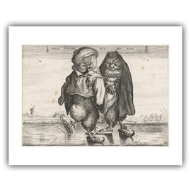 The Ibis - Adriaen Van de Venne : ''Skating Owls'' (1620-1660) - Museum-Grade Giclee