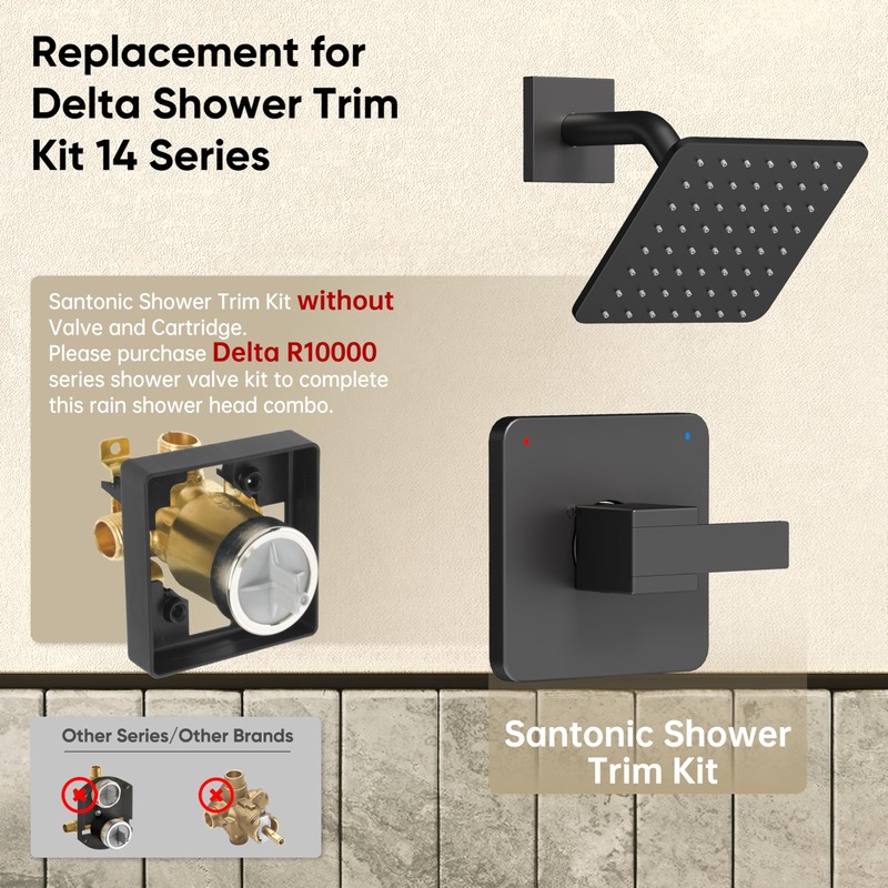 Replacement for Delta Faucet Shower Trim Kit 14 Series, Bathroom