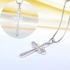 YL Women's Cross Necklace Sterling Silver Infinity Crucifix Pendant Created