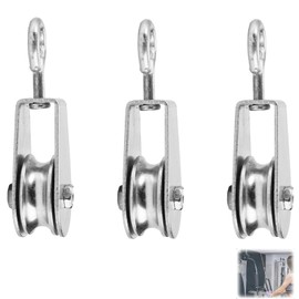 YSBCNK 3 Pcs Pulley System, Zinc-Plated Iron Pulley Wheels for Washing Line and Gym Equipment, Heavy Duty Pulley Block with 2 Inch Diameter, Rope Pulley for Indoor Outdoor Use