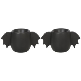 Bat Wing Egg Cups Set - Black Egg Holders, Quirky Breakfast Serveware, Novelty Egg Cups, Fun Egg Accessories