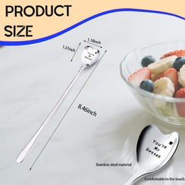 Bestie Best Friend Spoon Gifts for Women Girls Heart Shaped You're My Bestea Spoons for Best Friends Sisters Friendship BFF Birthday Graduation Gifts for Women Coffee Tea Lover Gift Long Spoon
