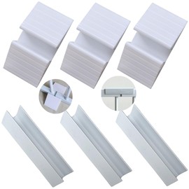 WHZAZGW 6pcs Fence Reinforcement Groove, Durable U Shape Portable Reinforcement Groove and Support Feet for Pet Gate, White, Suitable for Dog, Made of PP plastic