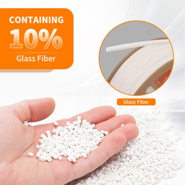 ERYONE Glass Fiber ASA Filament, 3D Printing ASA GF Filament, 1.75mm +/- 0.03mm, 1kg (2.2 lbs)/Spool, White