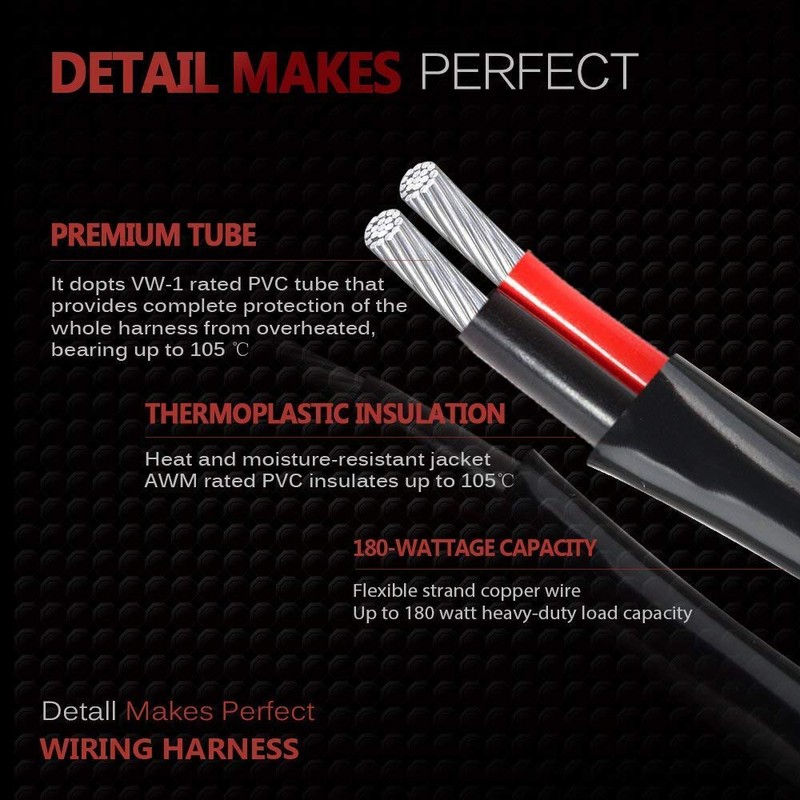 MICTUNING Light Bar Wiring Kit,LED Light Bar Wiring Harness for