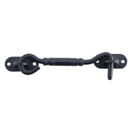 Alise 4 Inch Solid Stainless Steel Hook and Eyes Catch Door Latch Locks for Window Barns Cabin Sliding Double Doors Gates Garage Shed Doors,9.55mm-Dia,Matte Black