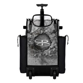 Boombah Rolling Superpack 2.0 Baseball/Softball Gear Bag - 23-1/2" x 13-1/2" x 9-1/2" - Crusher Black/Gray - Telescopic Handle - Holds 4 Bats - Wheeled Version