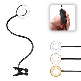 OttLite Capture Clip-On LED Selfie Ring Light for Desks - Conference Lighting for Remote Working, Tiktok, Content Creators & Zoom Meetings - ClearSun LED Technology - Dimmable with 3 Color Modes