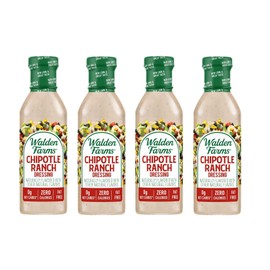 Chipotle Ranch Zero Calorie Dressing 4 Bottles NT.WT 12 Fl.Oz. (355mL) each. By: Walden Farms