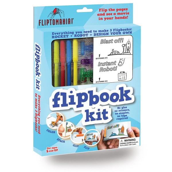 Fliptomania Flipbook Animation Kit - Rocket & Robot