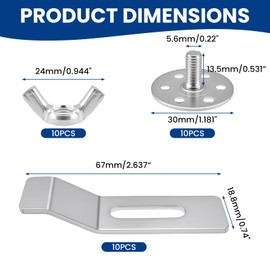 ZIUZI 10Pcs Undermount Sink Clips, Stainless Steel Sink Brackets, Mounting Kit for Kitchen Bathroom Marble/Granite Countertop Installation & Repair (Silver)