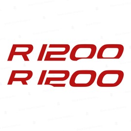 2x R1200 for Motorrad R 1200 GS ADESIVI PEGATINA STICKERS AUTOCOLLANT AUFKLEBER VINIL Motorcycle r1200gs (Red)