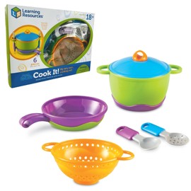 Learning Resources New Sprouts Cook it!, 6 Pieces, Ages 2+ Pretend Play Food for Toddlers, Preschool Learning Toys, Kitchen Play Toys for Kids