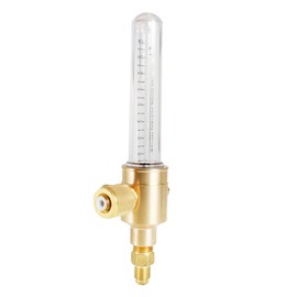 Timunr Nitrogen Flow Meter 1/4 Inch SAE Flare Inlet and Outlet Nitrogen Flow Indicator 50PSI 0-75CFH Nitrogen Flow Meter Fit for Brazing