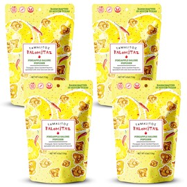 Palomitaz Pineapple Galore Popcorn Sweet & Spicy Mexican-Style Kettle Corn with Pineapple, Chili, Lime & Sea Salt Handcrafted Fruity Snack, Gluten-Free, Vegan, No Artificial Colors, 4 Bags 4oz Each