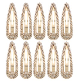 OSALADI 10pcs Rhinestone Hair Clip Metal Hair Clips for Women Childrens Barrettes Rhinestone Hair Barrettes Rhinestone Snap Hairpin Water Drop Hairpin Zinc Alloy Miss Headgear Wedding