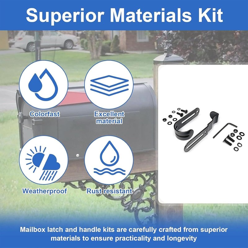 Mailbox Latch and Handle Kit, Thickened Mailbox Latch Replacement Set