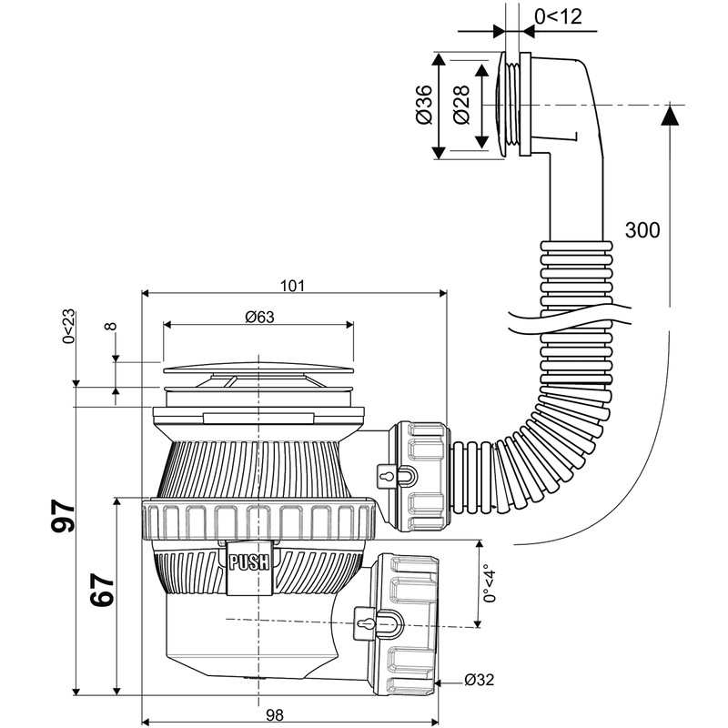 Wirquin 30721533 Complete Set for Washbasin XS Pure Quick Clack