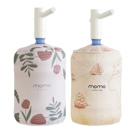 Momo Lifestyle 5 Gallon Water Jug Cover - Insulated Neoprene - Blocks UV Rays - Reversible Double Sided - Water Bottle Sleeve for 5 Gallon Water Dispenser Cover Accessory (World Map)