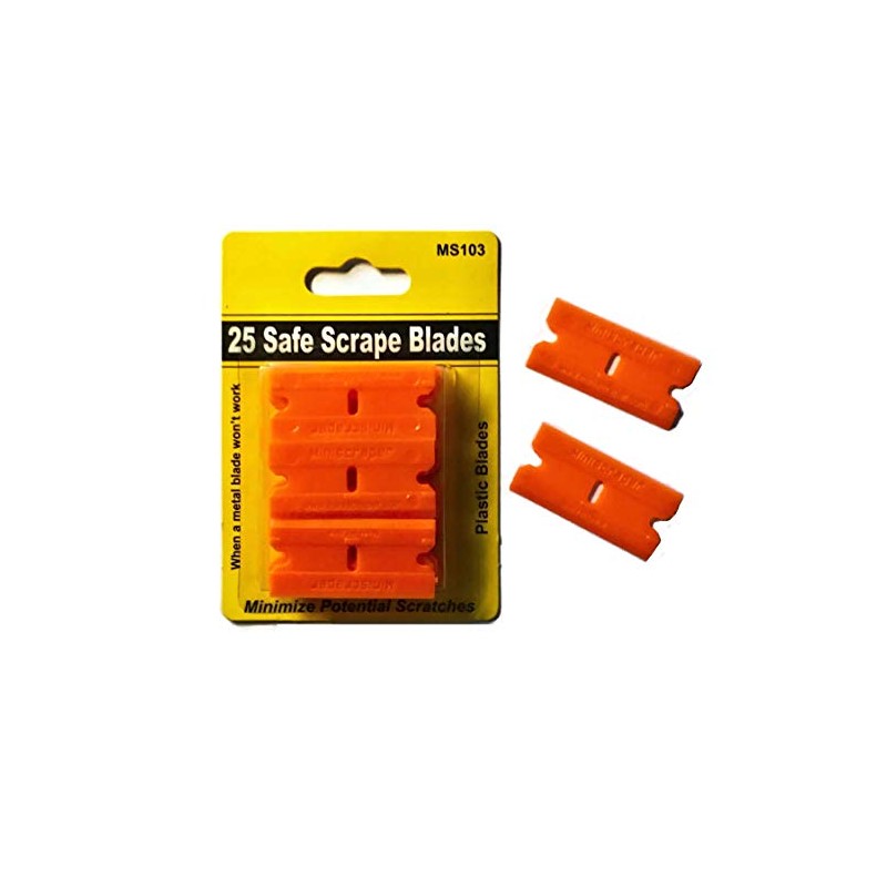 Mini Razor Blade Scraper with 25 Plastic Double Edged Razor