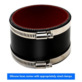 2.75" ID Straight Silicone Hose Coupler with 2 SS304 Worm Clamps, High Temp 4-Ply Reinforced 5MM Wall 3.0" Length(Qty 1) For Pipes Connecting Black